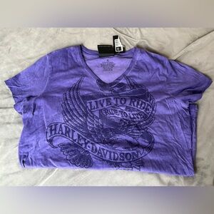 Harley-Davidson Sparkly Purple Museum Eagle T-Shirt Women’s XL Milwaukee NWT